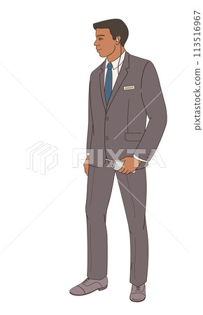 hotel staff  African American male  character, security 113516967