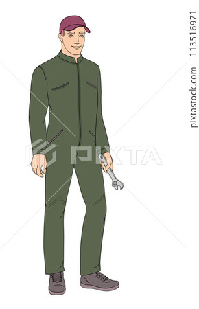 hotel staff male character, service, maintenance 113516971