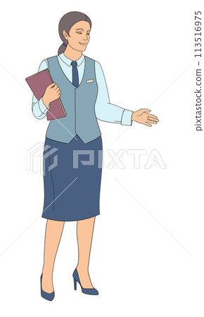 Restaurant staff smiling female character. Manager 113516975