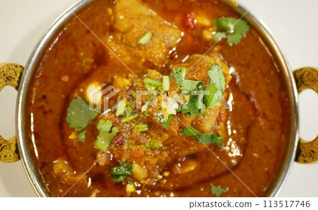 Mayalu chicken Nepali honey dry fruit food pieces spicy fennel seeds dried ginger powder vegetable meal Nepalese plate orange sauce Nepal, tomato dish cooking carrots of meat spices Indian, Asian cook 113517746