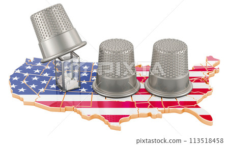 Electoral fraud, election manipulation in the USA, concept. 3D rendering Electoral fraud, election manipulation in the USA, concept. 3D rendering 113518458