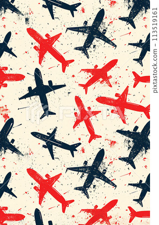 Abstract pattern of airplanes inspired by the... - Stock Illustration ...