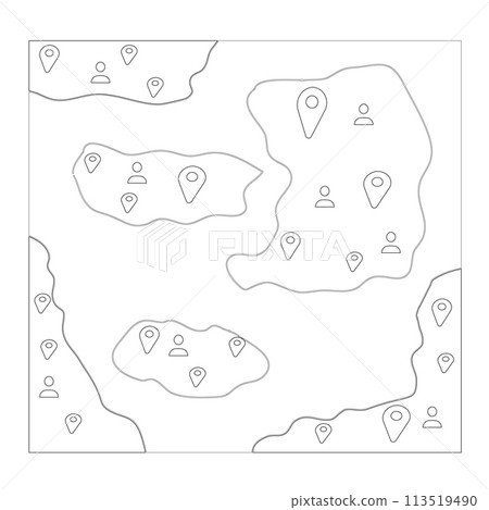 meeting location or team place thin line icon.  113519490