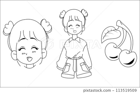 Pastel Goth Chibi Girls Coloring Pages 113519509
