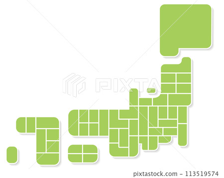 簡化的日本地圖 簡化的日本地圖 113519574