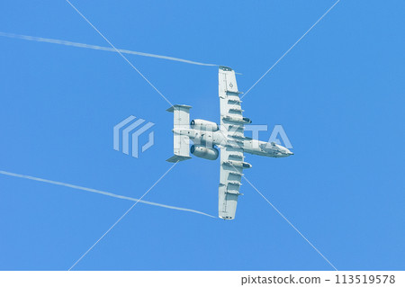 A circling U.S. Air Force A-10A Thunderbolt II attack aircraft. A circling U.S. Air Force A-10A Thunderbolt II attack aircraft. 113519578