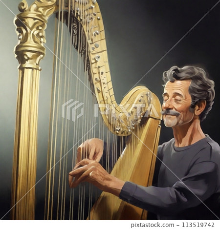 彈豎琴的老人 彈豎琴的老人 113519742