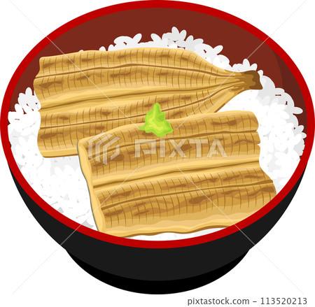 Grilled eel rice bowl - Stock Illustration [113520213] - PIXTA