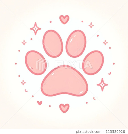 Pink paw mark Pink paw mark 113520928