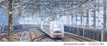 Yamagata Shinkansen Tsubasa entering Omiya Station in Saitama Prefecture 113521365