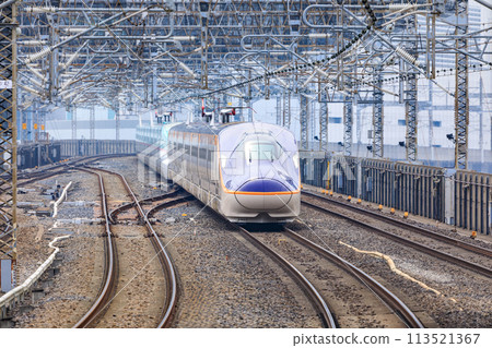 Yamagata Shinkansen Tsubasa entering Omiya Station in Saitama Prefecture 113521367