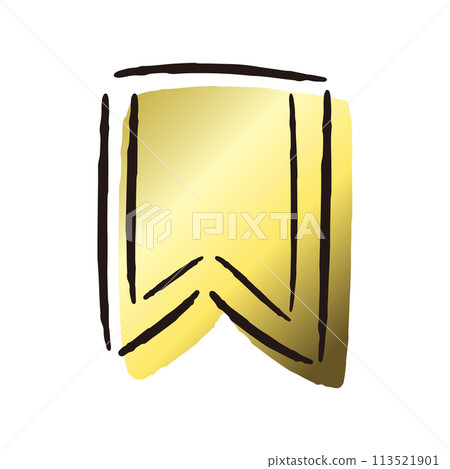 Simple and stylish ribbon ranking parts (gold) 113521901