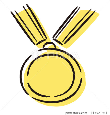 簡約時尚的獎章狀排名零件（黃色） 113521961