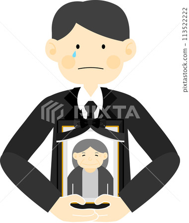 一個拿著死照的男人的插圖 一個拿著死照的男人的插圖 113522222