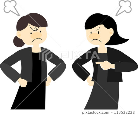 Women arguing at a funeral 113522228