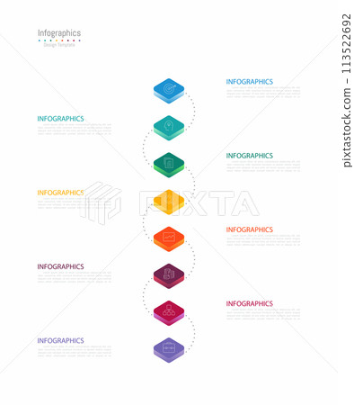 Infographic 8 options design elements for your business data. Vector Illustration. 113522692