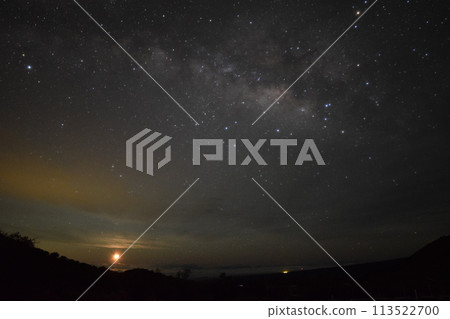 A starry sky shining over Mauna Kea 113522700