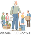 老人插畫 113522974