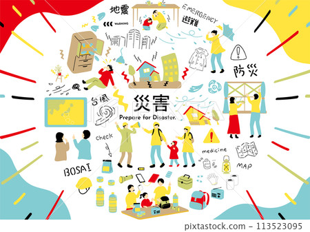 People preparing for natural disasters People preparing for natural disasters 113523095