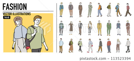 Person fashion fashionable illustration material 113523394