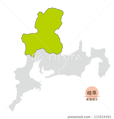 岐阜縣、東海地區岐阜縣的地圖和圖標 113524301