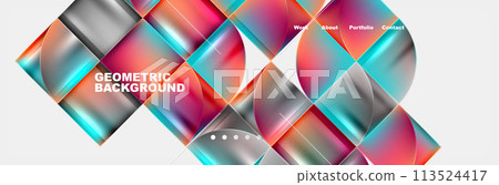 a colorful geometric background with squares and circles on a white background a colorful geometric background with squares and circles on a white background 113524417