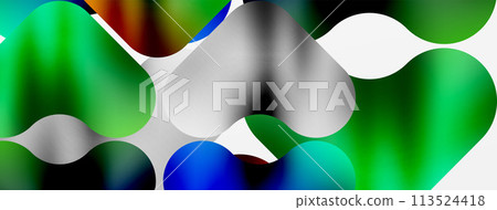 Colorful circles floating in symmetrical pattern on white background Colorful circles floating in symmetrical pattern on white background 113524418
