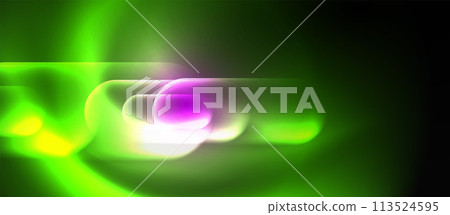 Vibrant purple and green light close up on black background Vibrant purple and green light close up on black background 113524595