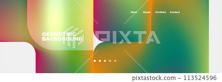 Colorful geometric background with rainbow of colors, shapes, and patterns 113524596