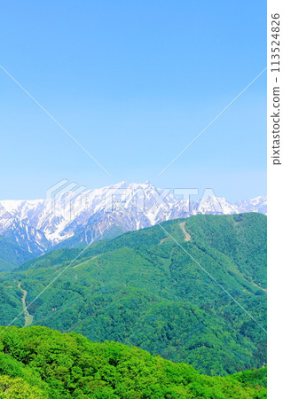 Lake Aoki and the Northern Alps in Spring The Beautiful Northern Alps Lake Aoki and the Northern Alps in Spring The Beautiful Northern Alps 113524826