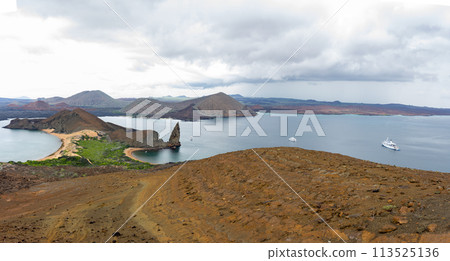 Galapagos Islands. Ecuador. Bartolome Island in cloudy day 113525136