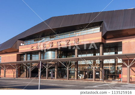 北海道帶廣市陽光明媚的日子，十勝帶廣機場航站樓的外部 113525916