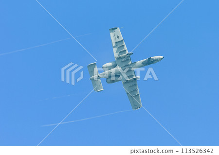 A circling U.S. Air Force A-10A Thunderbolt II attack aircraft. A circling U.S. Air Force A-10A Thunderbolt II attack aircraft. 113526342