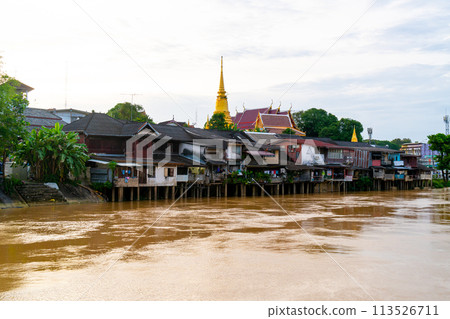 Chantaboon waterfront community at Chanthaburi in Thailand Chantaboon waterfront community at Chanthaburi in Thailand 113526711