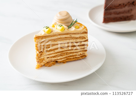 Russian honey cake on plate Russian honey cake on plate 113526727