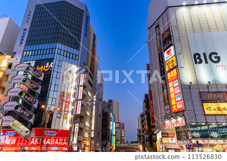 Akihabara cityscape in the evening, Chiyoda Ward, Tokyo Akihabara cityscape in the evening, Chiyoda Ward, Tokyo 113526830