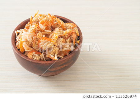 dried shrimps or dried salted prawn 113526974