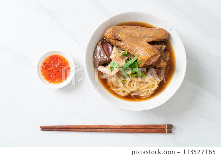 Braised duck noodles with brown soup 113527165