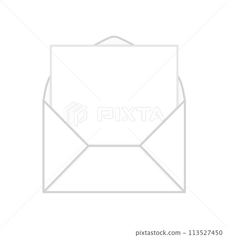 Open envelope with blank paper (white) Open envelope with blank paper (white) 113527450