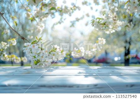 Wood table soft spring background. - Stock Illustration [113527540] - PIXTA