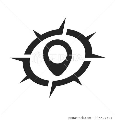 map pin location Logo template Isolated. Brand Identity. Icon Abstract Vector graphic 113527594