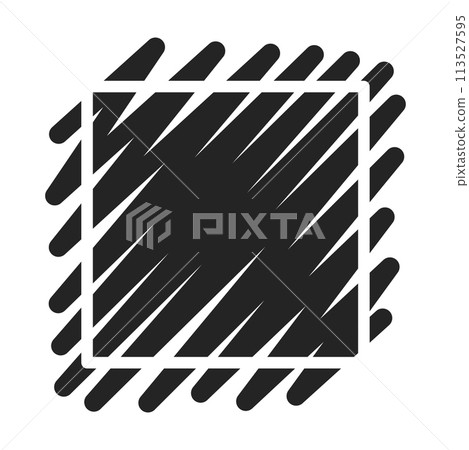 Black Line Stroke Square Frame Set on Background Black Line Stroke Square Frame Set on Background 113527595