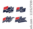 Unite state of america flag set 113527599