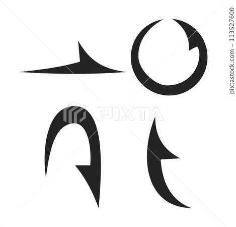 Black Arrow Vector Icon Set: Collection of Modern and Minimalistic Arrow Icons 113527600