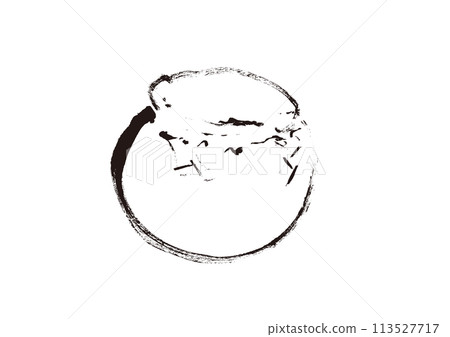 French bread, champignon hand-drawn illustration Line drawing illustration 113527717