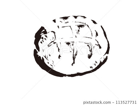 French round bread, boule hand-drawn illustration, monochrome line drawing French round bread, boule hand-drawn illustration, monochrome line drawing 113527731