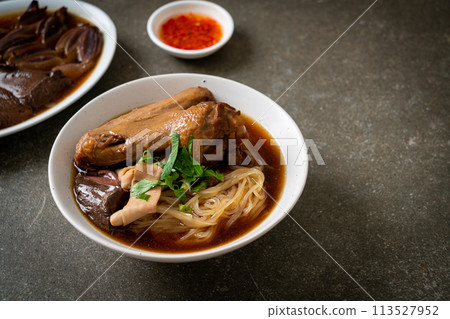 Braised duck noodles with brown soup Braised duck noodles with brown soup 113527952