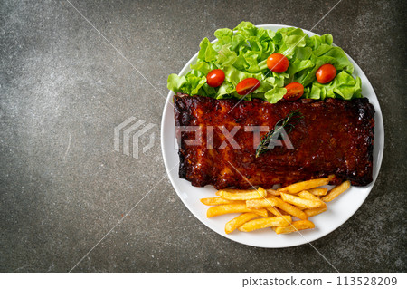 grilled and barbecue ribs pork grilled and barbecue ribs pork 113528209