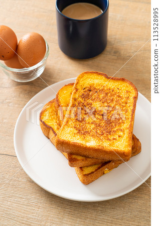 french toast on white plate french toast on white plate 113528995