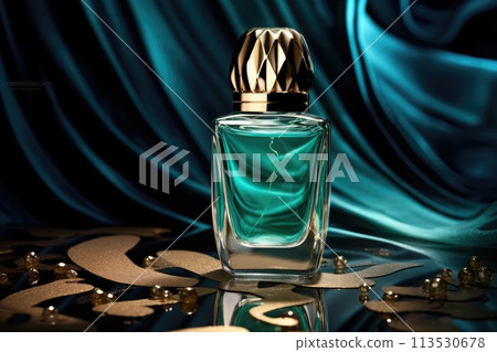 Green nail polish bottle. 113530678